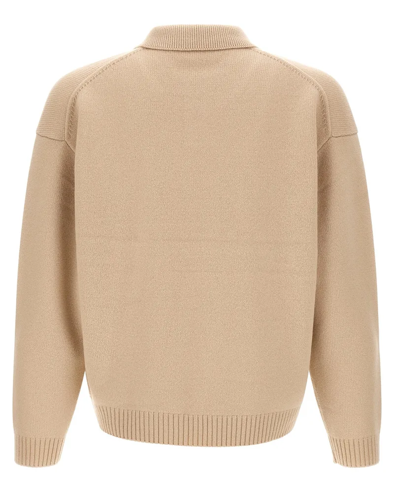 Kitsuné Fox Head Intarsia Sweater — Beige Beige