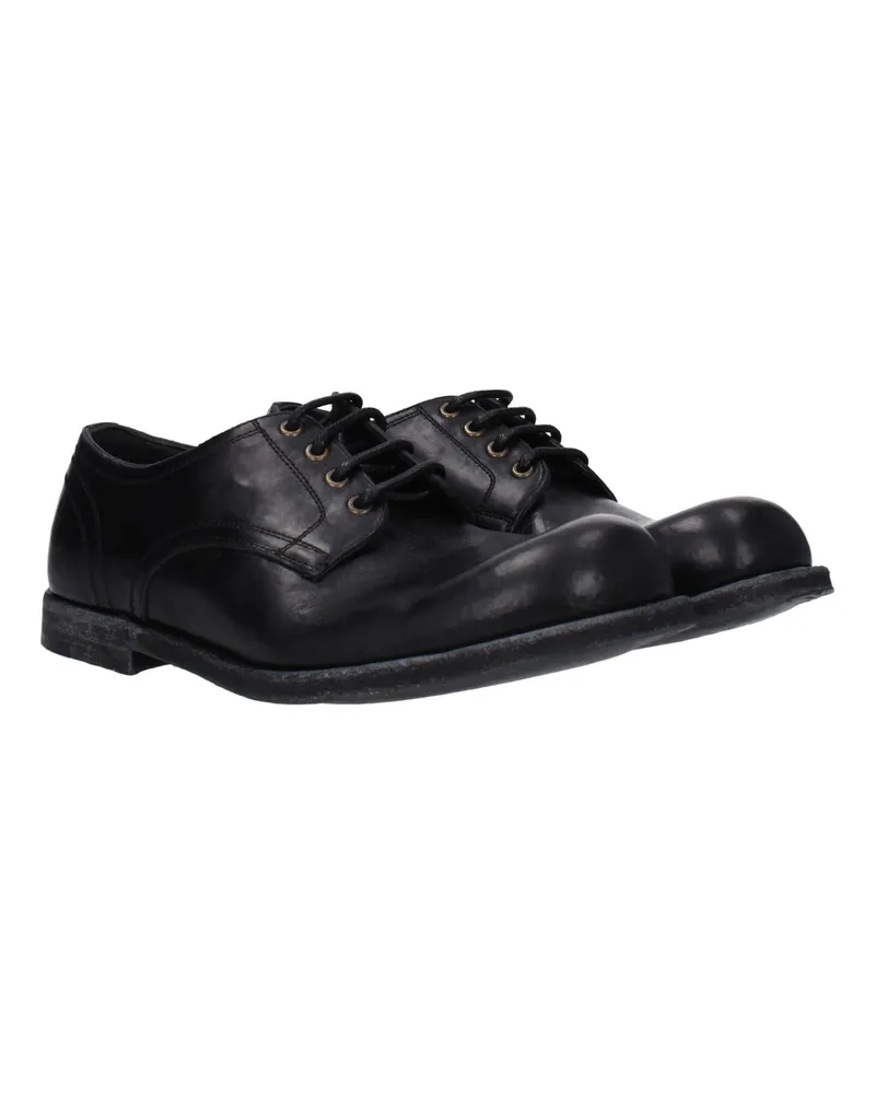 Dolce & Gabbana Men's Black Leather Oxfords And Derbies Shoe Black