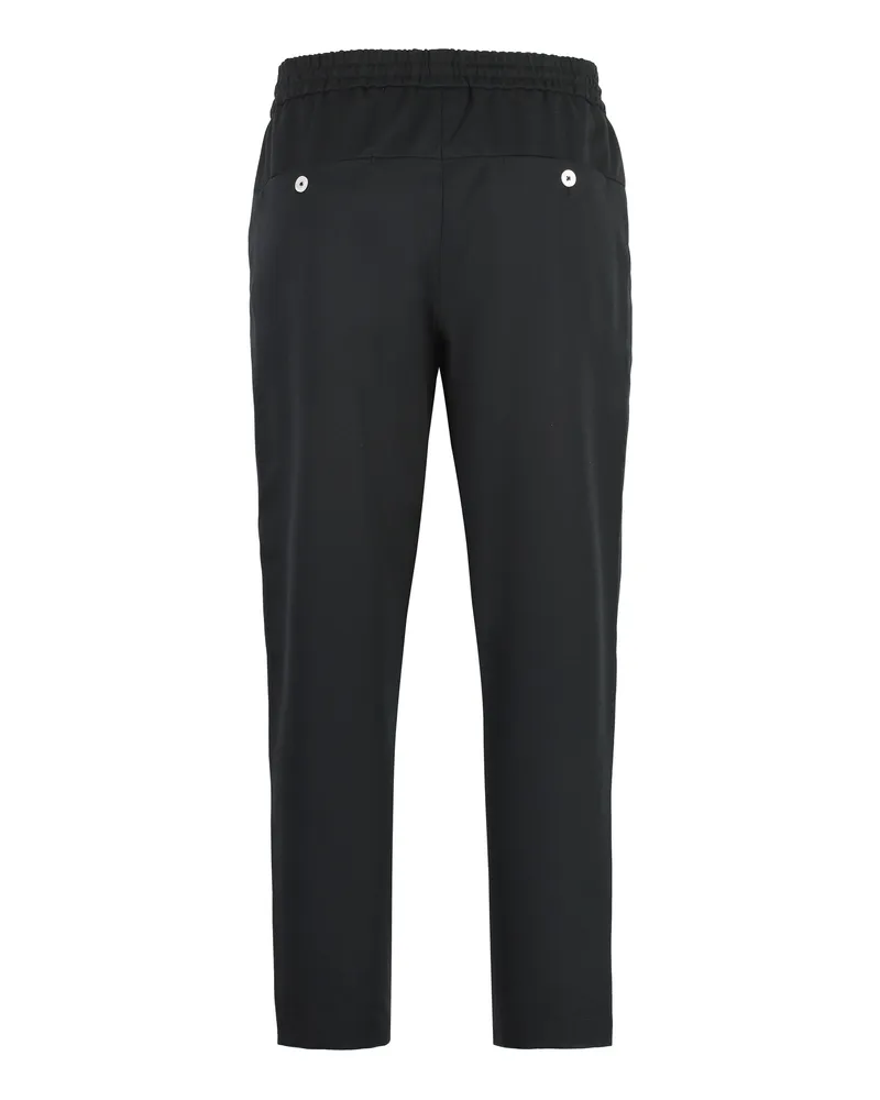 Drôle de Monsieur Men's Cropped Drawstring Wool-Blend Trousers Black Virgin Wool Black