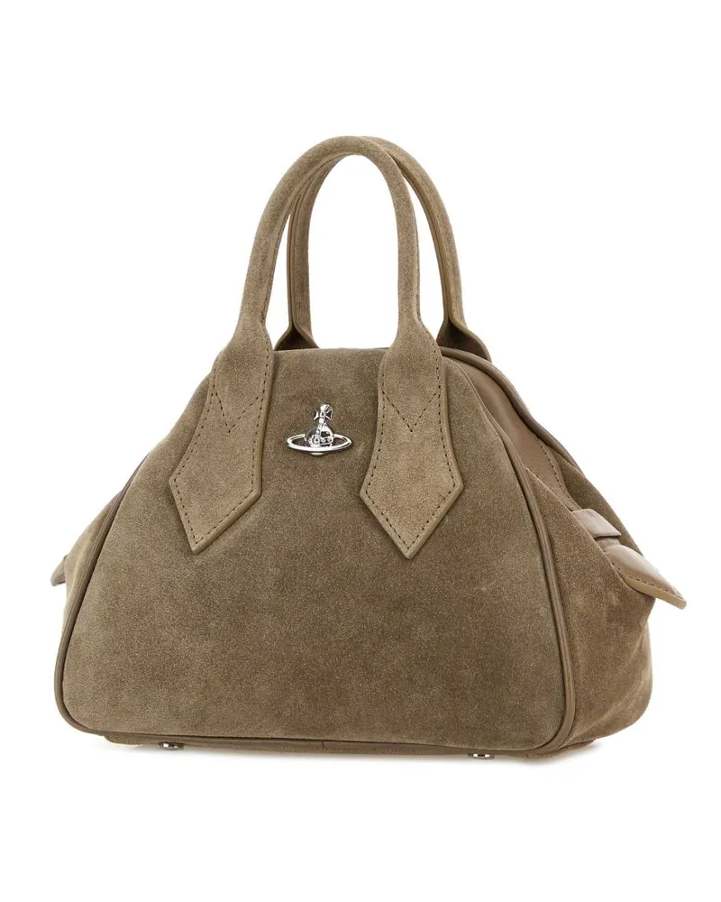 Vivienne Westwood Women's Dove Grey Suede Small Yasmine Handbag Stone Borse A Mano Bag Gray