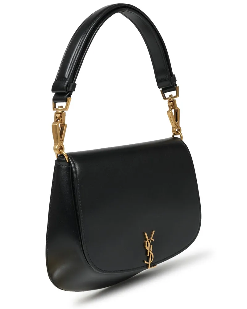 Saint Laurent Women's Handbag Mini Voltaire Box Leather Black Handbags Hand Bags Black