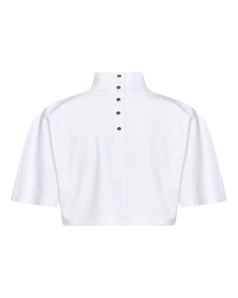 Alaïa Women's Cropped Jersey T-Shirt White Polyester T-Shirts & Jerseys White
