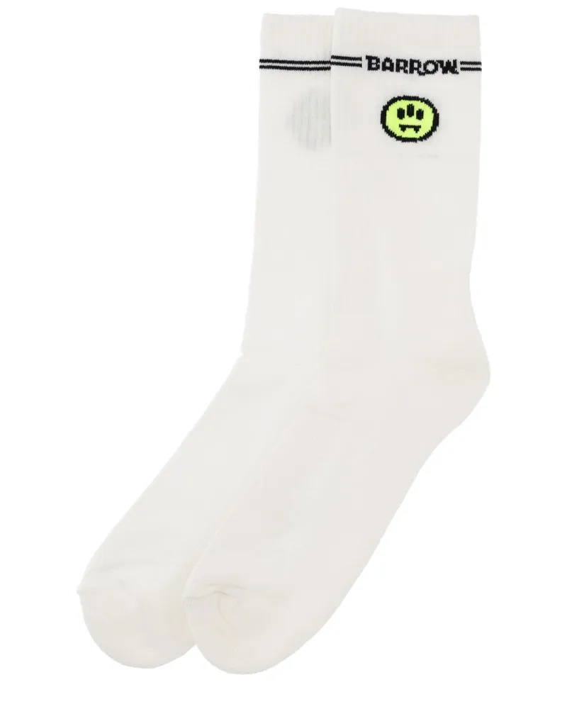 BARROW Logo-Embroidered Socks — White White