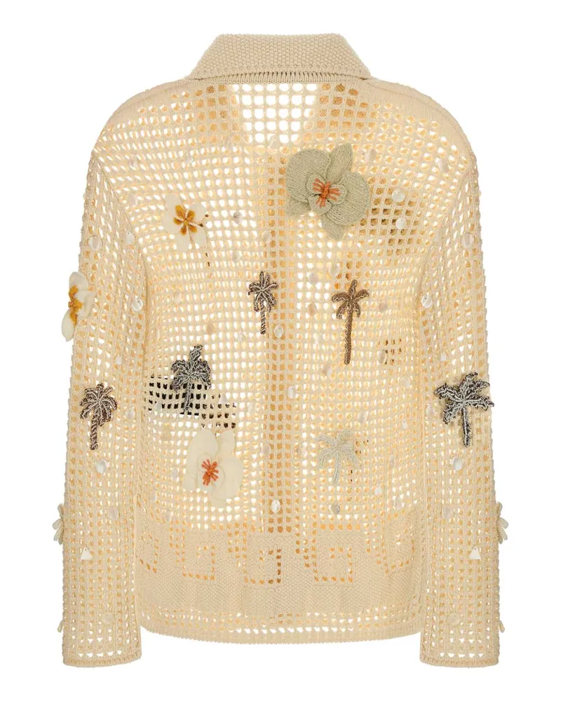 Alanui Waves Cardigan — Beige Beige