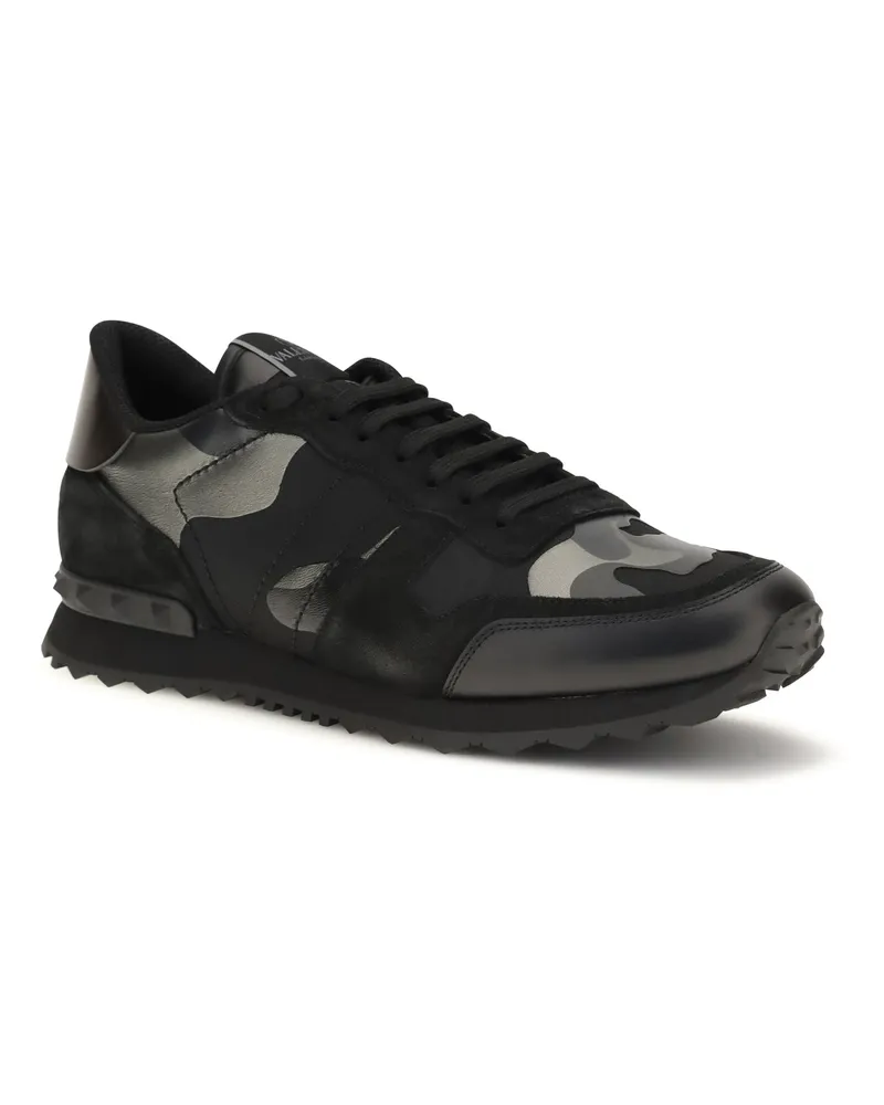 Valentino Garavani Men's Rockrunner Camouflage Laminated Sneakers Nero-Dark Rutenio-Nero-Nero-Nero Rutenio/nero/nero/nero Nero-dark