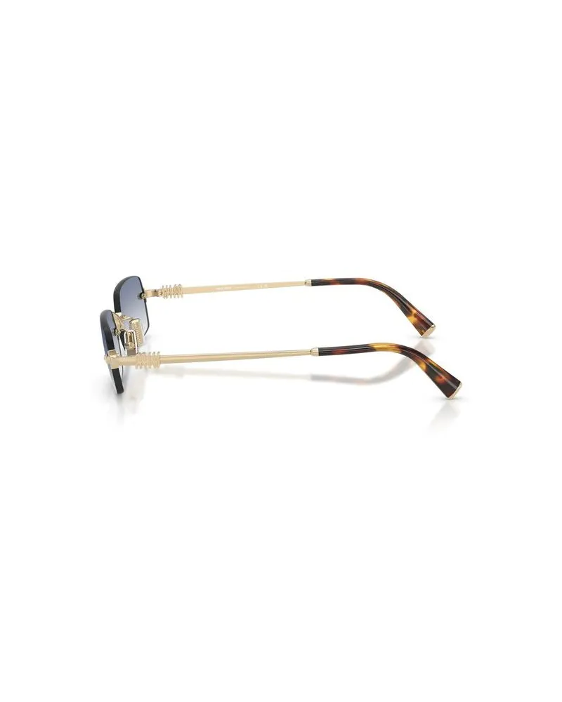 Miu Miu Women's Miu Sunglasses Blue-Gold Metal Eyewear - Blue/gold Gold