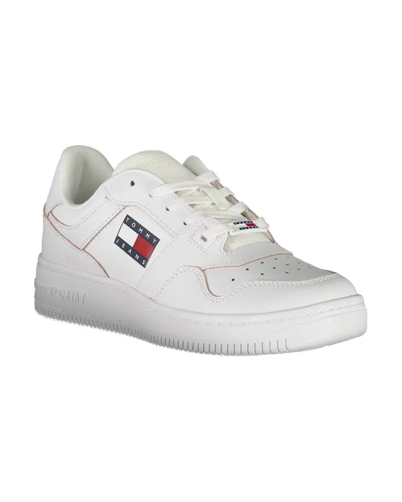 Tommy Hilfiger Logo Leather Sneaker — White White