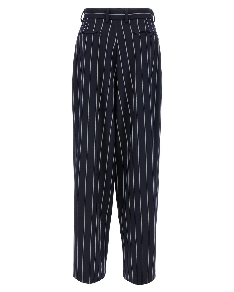 Giuseppe di Morabito Pinstriped Viscose Blend Trousers — Navy Navy