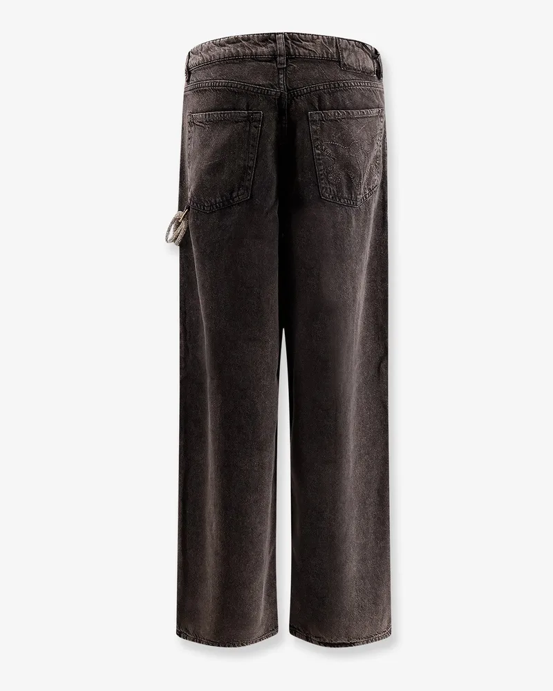 Pinko Women's Denim Jeans With Removable Jewel Rope Black Lyocell Black