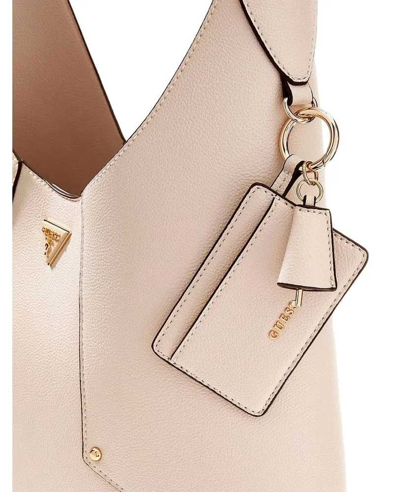 Guess Women's Hobo Bag Stone Polyurethane - Handbags Beige