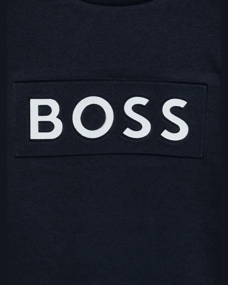 HUGO BOSS Cotton-Blend Crewneck Sweatshirt — Blue Blue