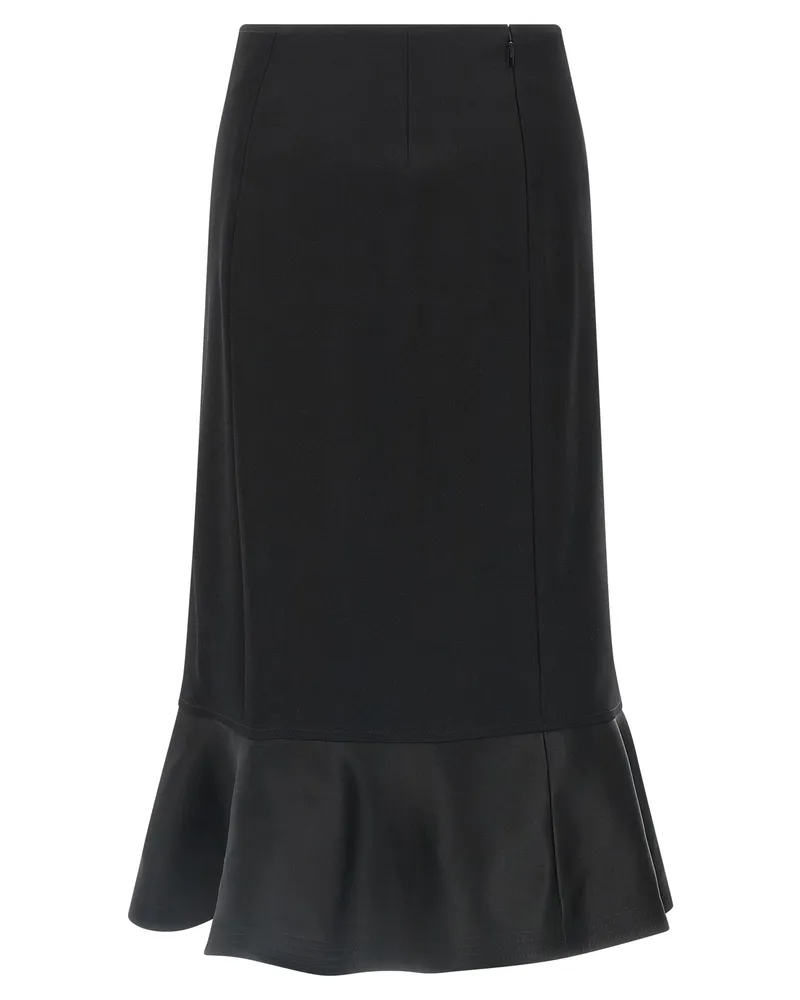 Fendi Women's Black Virgin Wool Midi Skirt Black