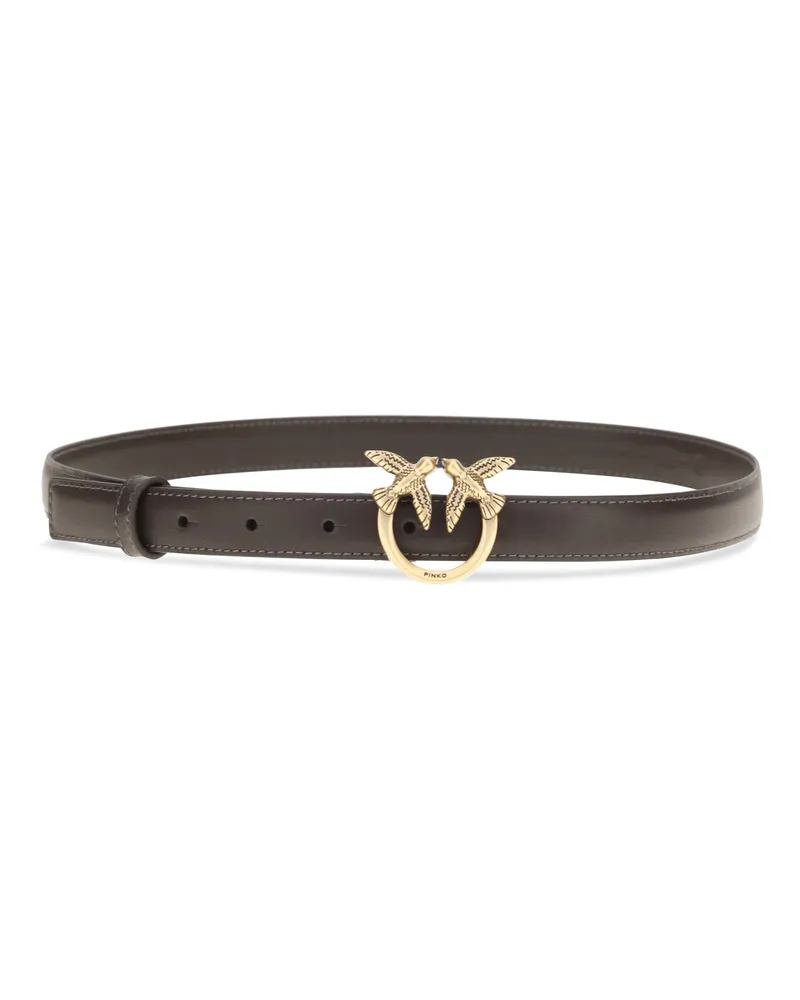 Pinko Women Love Berry Belt Marrone Marasca-Antique Gold Calf Leather Bos Taurus E Braces Brown
