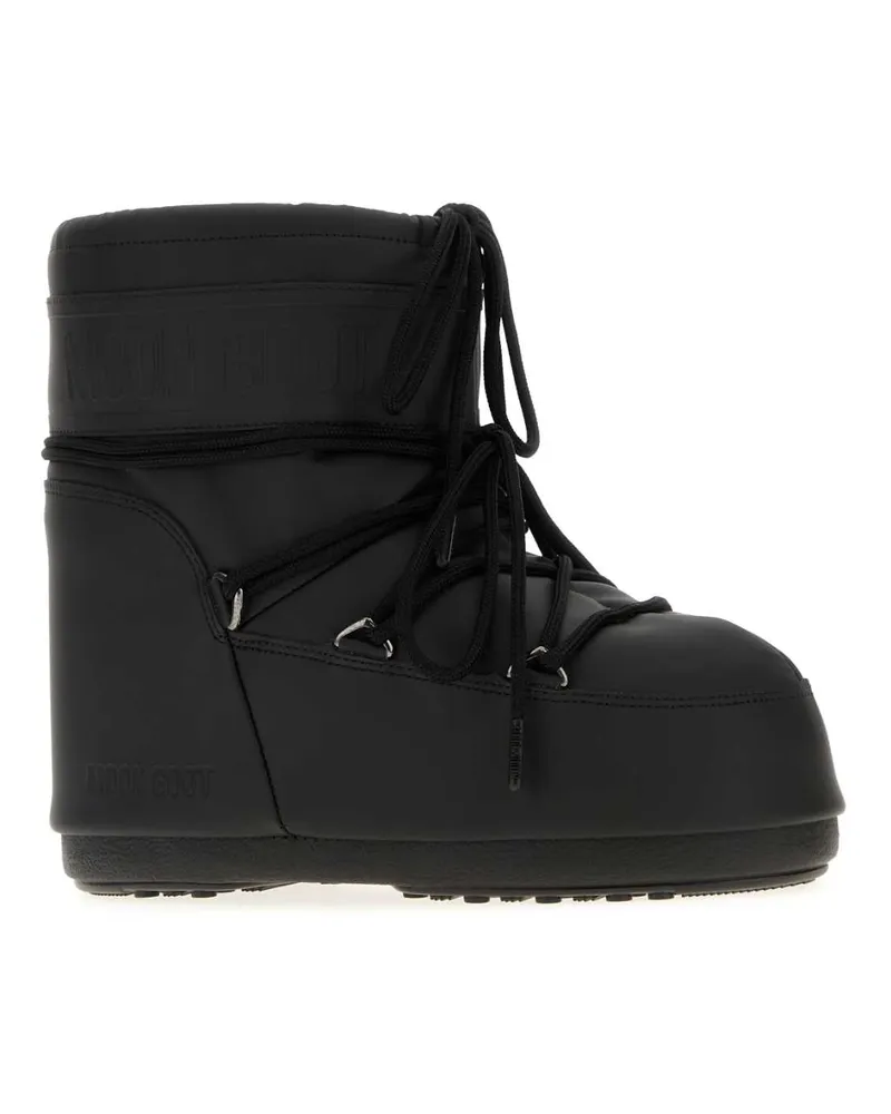 Moon Boot Unisex Black Synthetic Leather Icon Low Ankle Boots Stivali Black