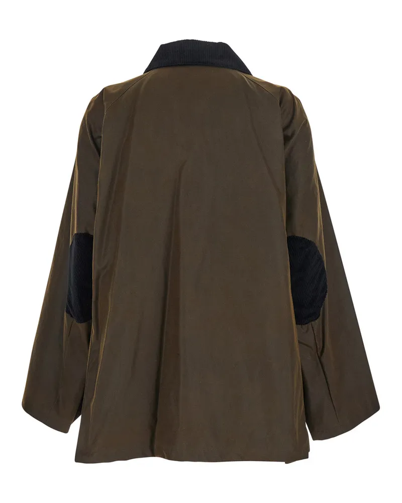 Totême Organic Cotton with Corduroy Collar Coat — Brown Brown