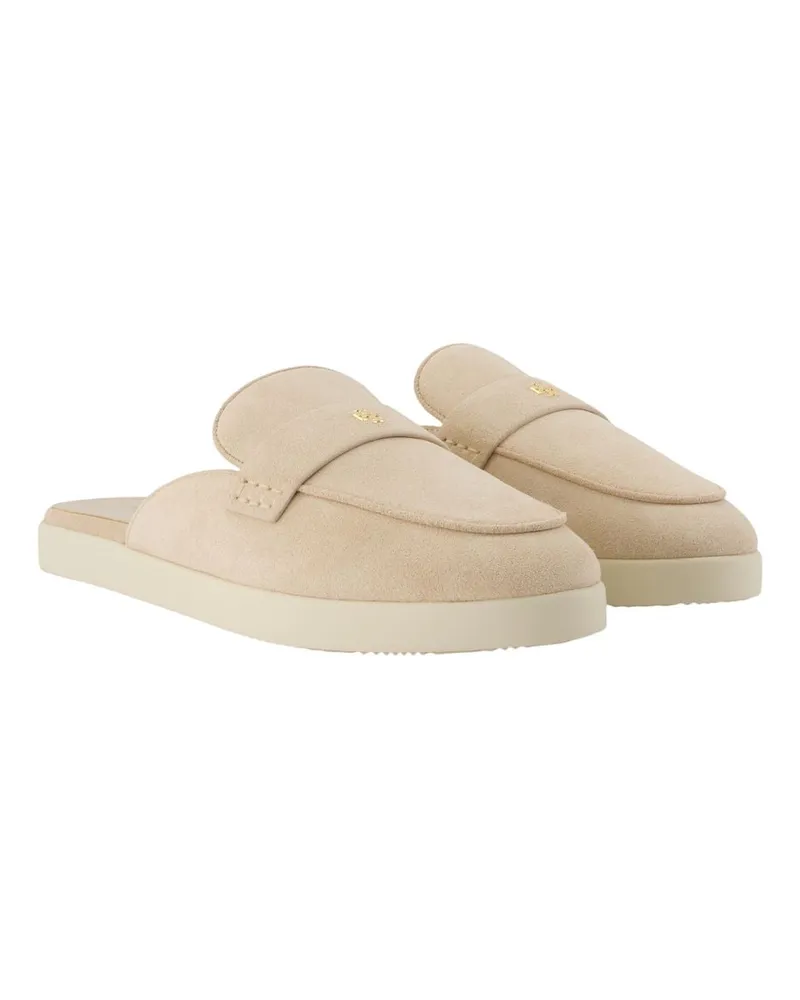 Tory Burch Women's Ballet Sport Mules -  Leather Beige Calfskin Shoes Beige