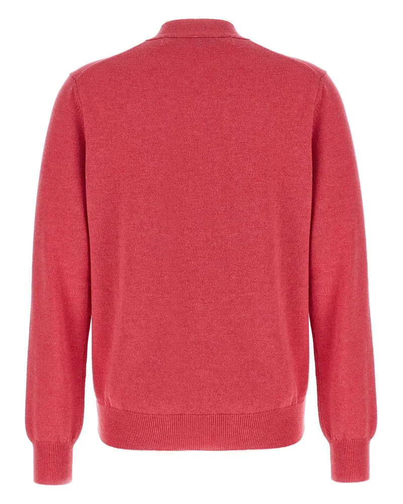 Comme des Garçons Wool Mélange Double Emblem Cardigan — Red Red