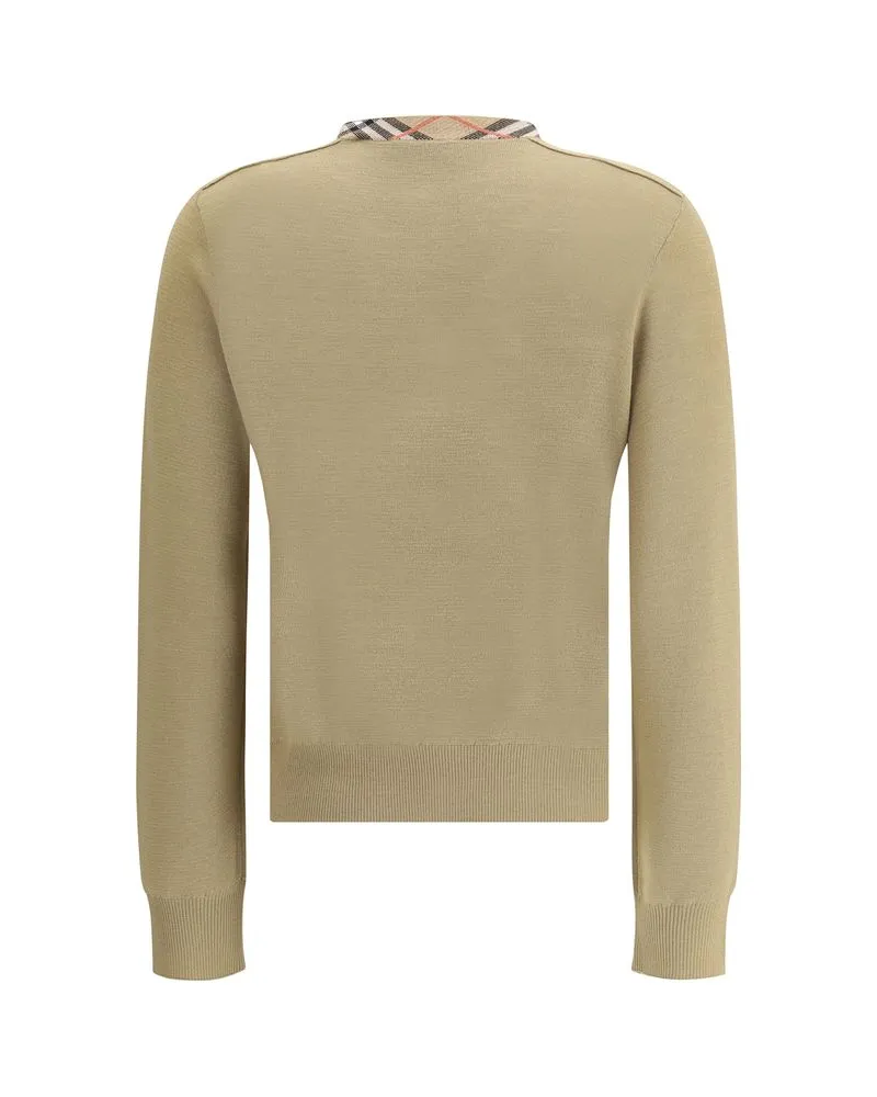 Burberry Women's Brown Wool Oves Aries Cardigan Clothing Beige