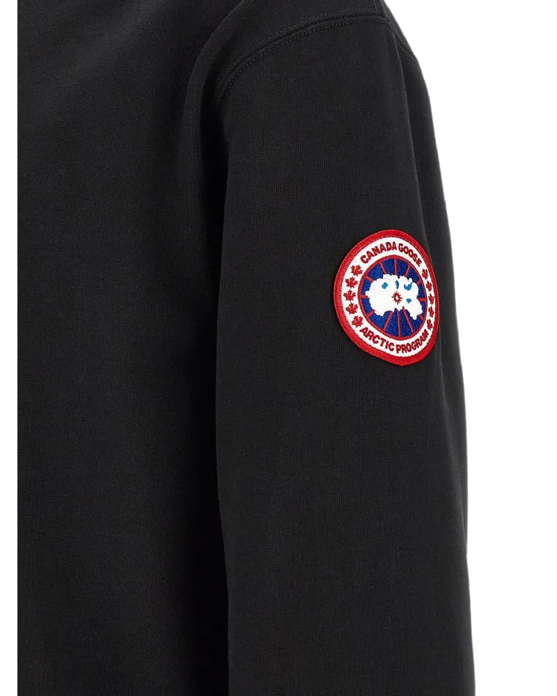Canada Goose Logo-Patch Cotton Hoodie — Black Black