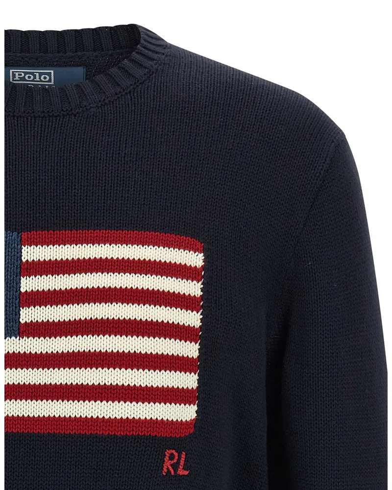 Ralph Lauren Intarsia Flag Sweater — Navy Navy