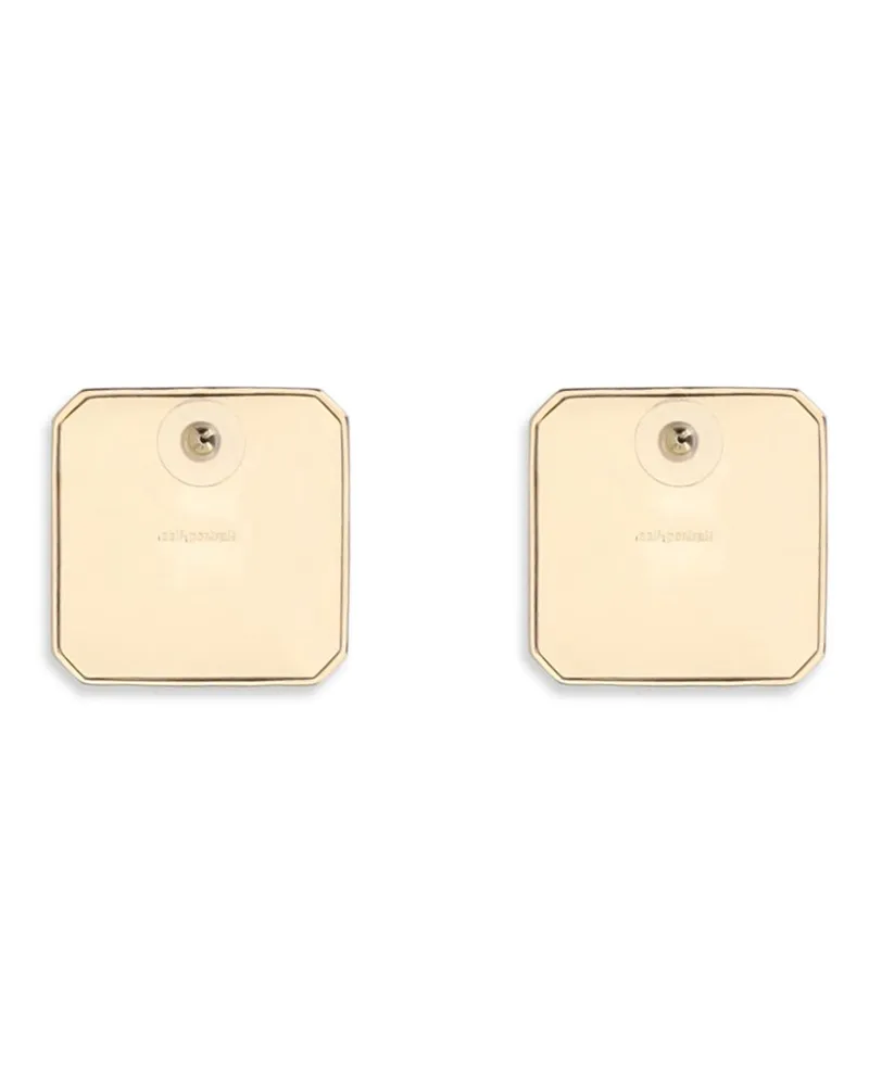 Self-Portrait Women's Square Enamel Earrings Gold Brass Gold
