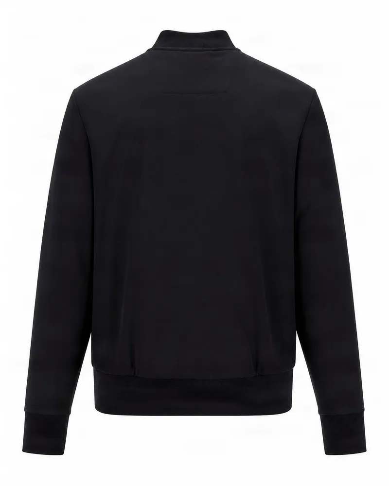 HUGO BOSS Cotton Blend Bomber Jacket — Black Black