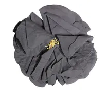 Floral Silk Blend Poplin Brooch — Gray
