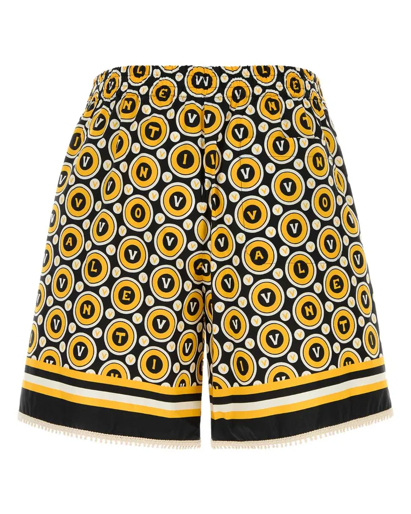 Valentino Garavani Men's Printed Poplin Bermuda Shorts Nerogialloavorio Exterior: Cotton Costumi Da Bagno Multicolor