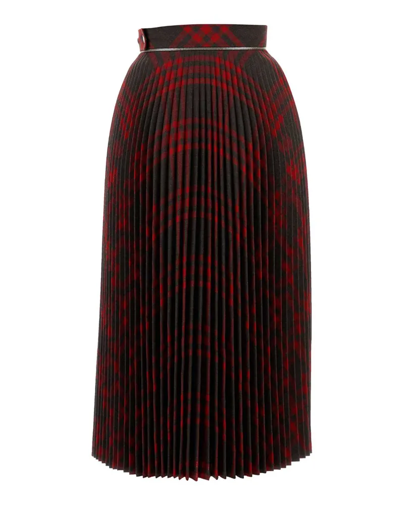 Burberry Women's Embroidered Jersey Skirt Lochipcheck Exterior: Polyester Wool Gonne Red