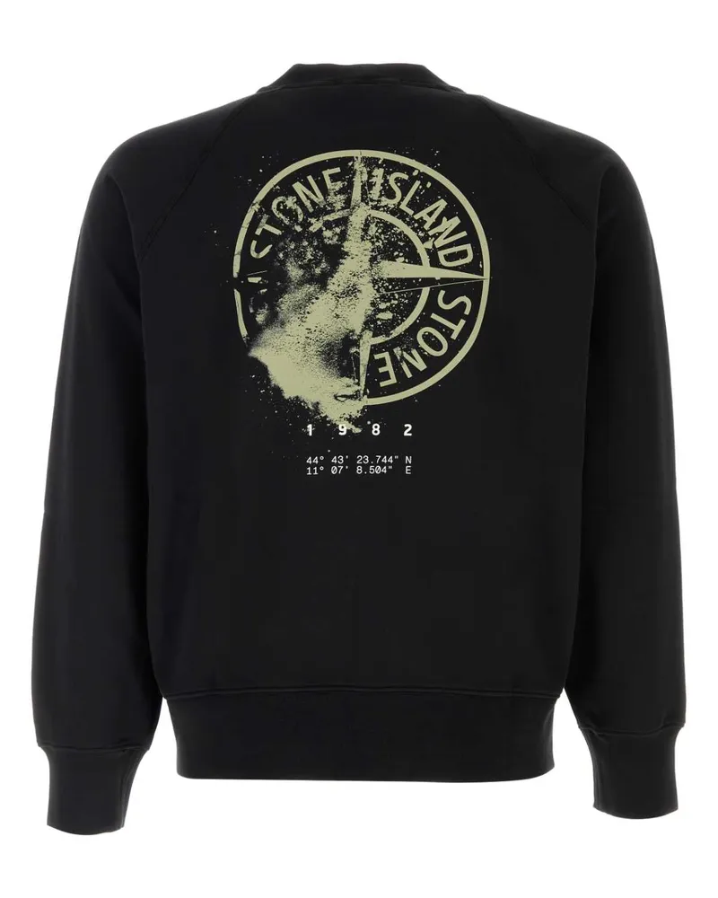 Stone Island Men's Black Cotton Sweatshirt Exterior: Felpe Sweater Black