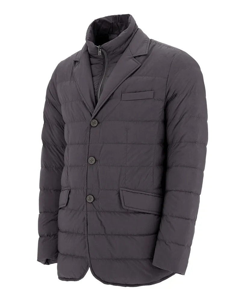 Herno Men's Puffer Jacket Double Anthracite Grey Gray