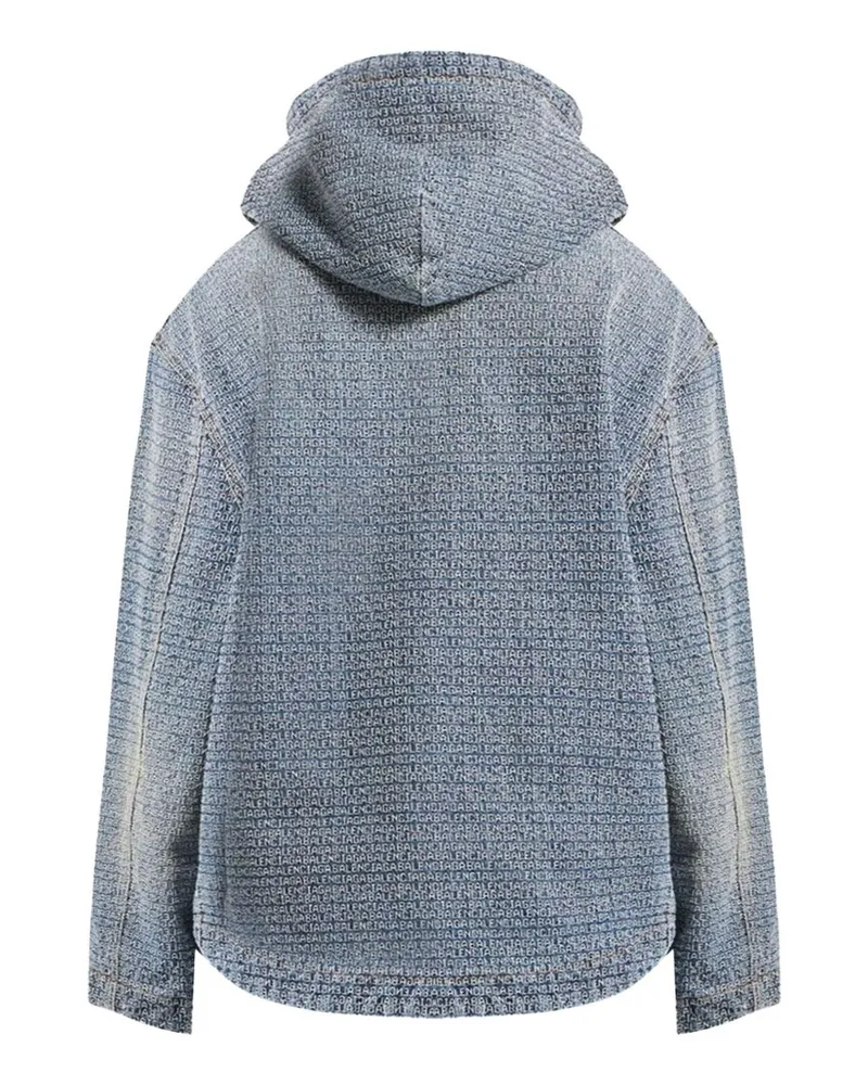 Balenciaga Denim Stitch Embroidered Jacket — Blue Blue