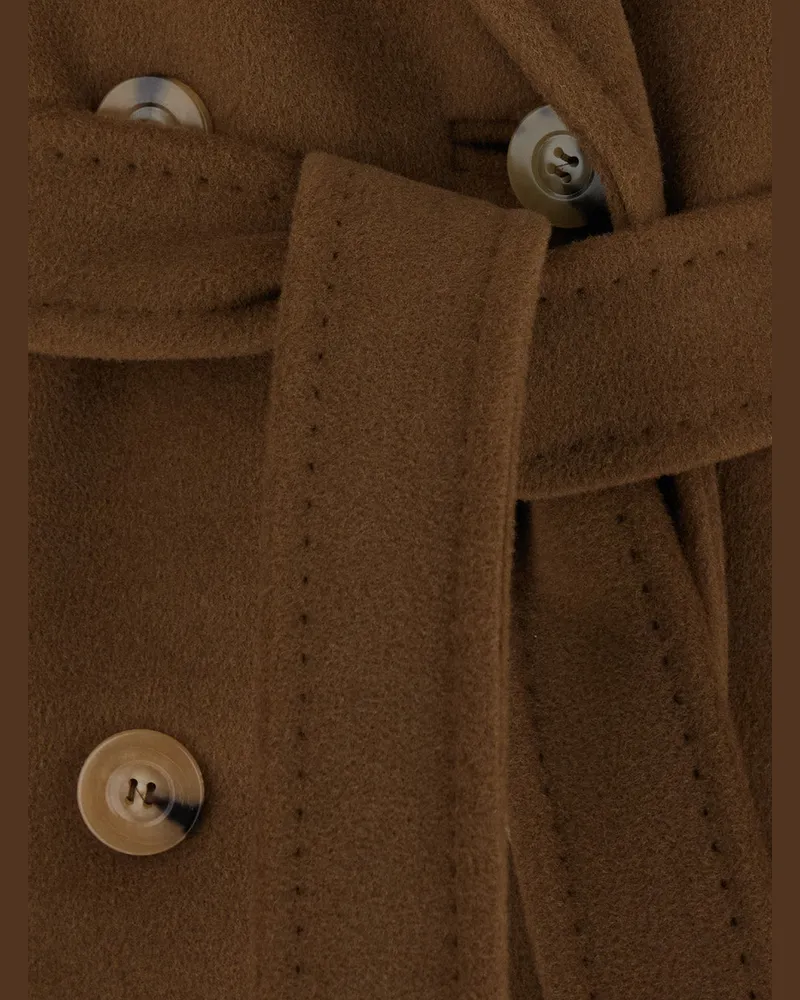 Max Mara Women's Coat Madame Brown Wool-Cashmere Wool And Cashmere Brown