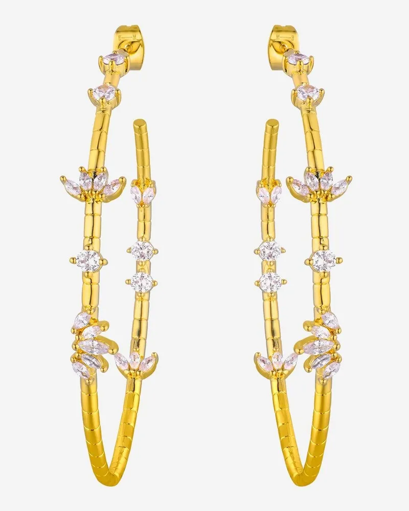 MYA BAY Women's Earrings Magnolia Hoops Gold Brass Gold