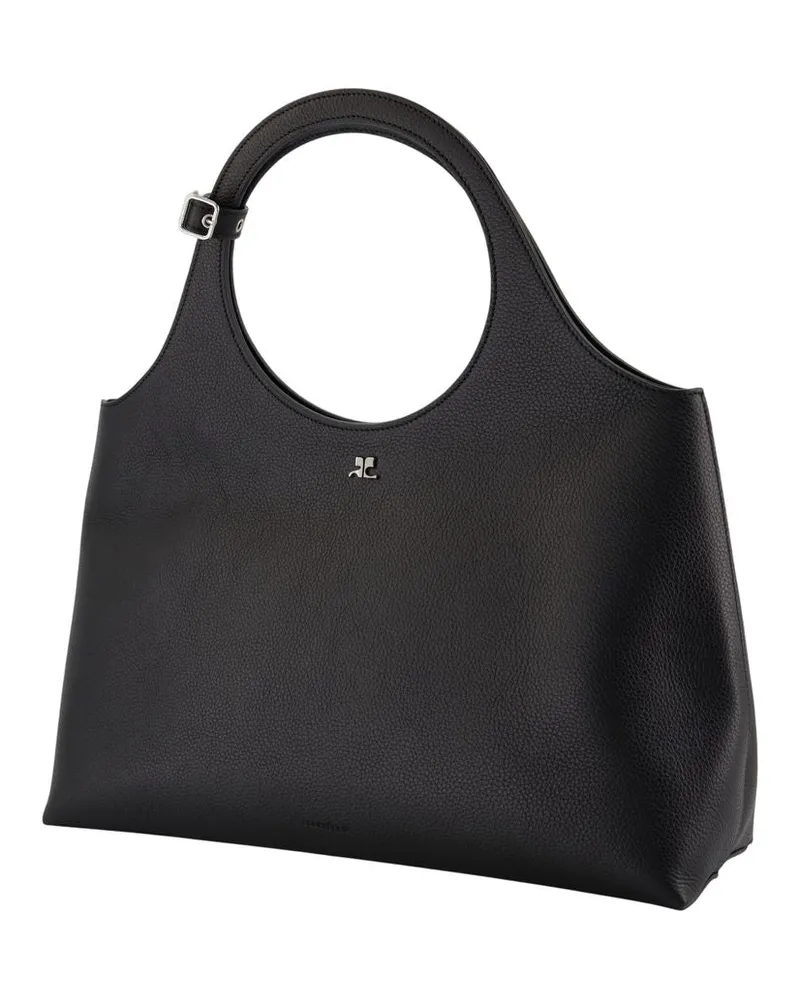 Courrèges Women's Large Holy Day Shoulder Bag -  Leather Black Calfskin Shoulder-Hobo-Bags Black