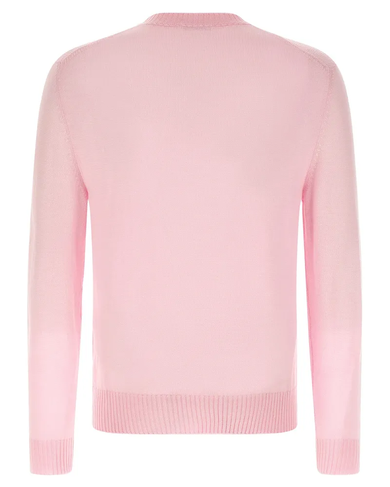 Jil Sander Logo-Embroidered Virgin Wool Sweater — pink Pink