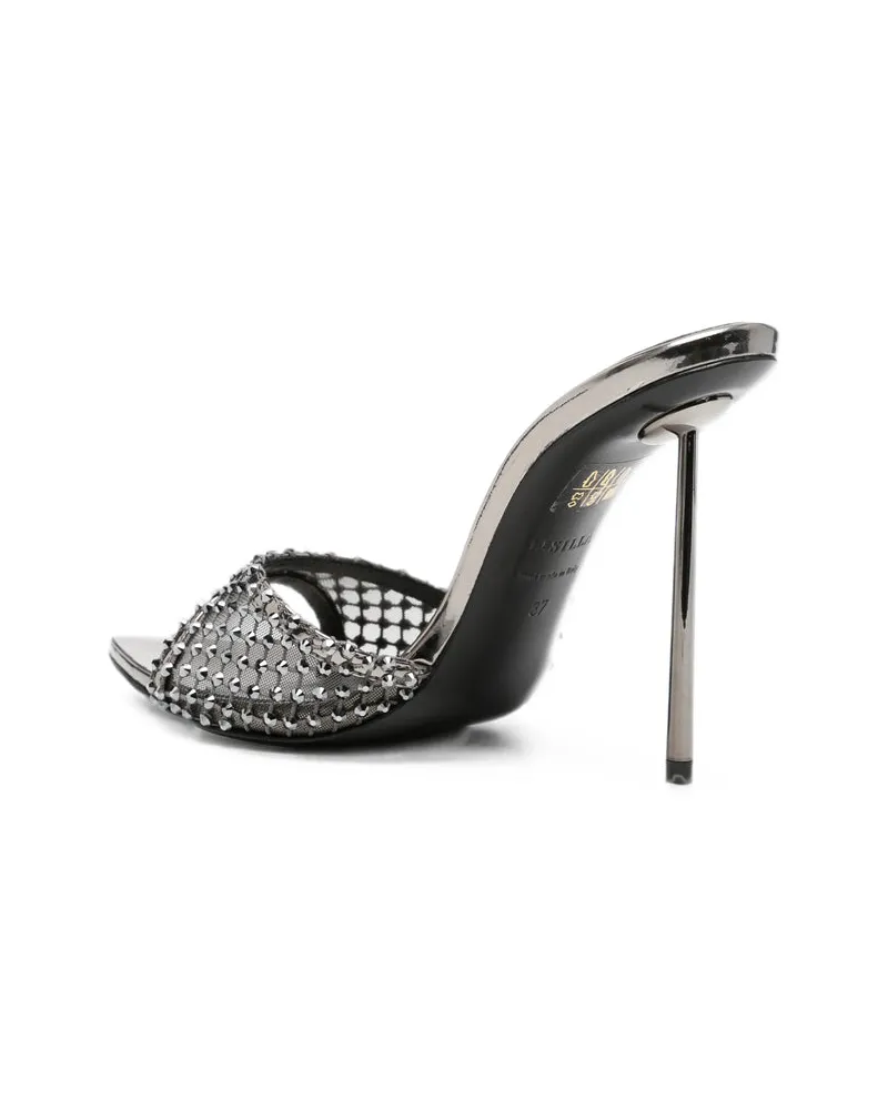 Le Silla Crystal-Mesh Stiletto Heel — Silver Silver