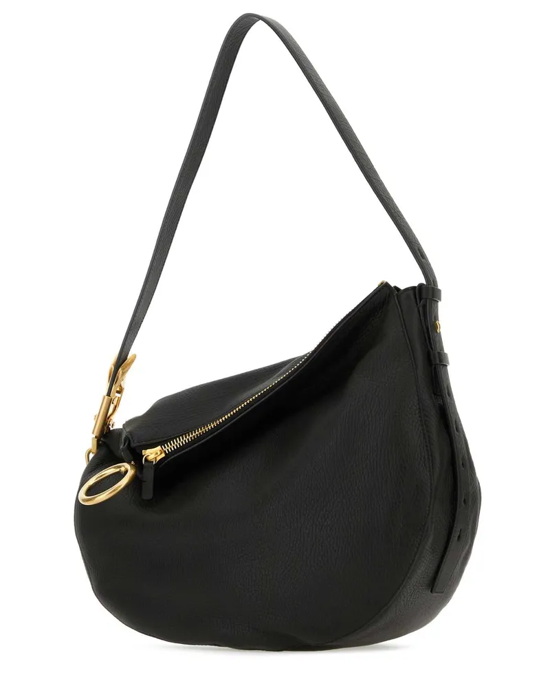 Burberry Women's Black Leather Knight Medium Shoulder Bag Borse A Mano Black
