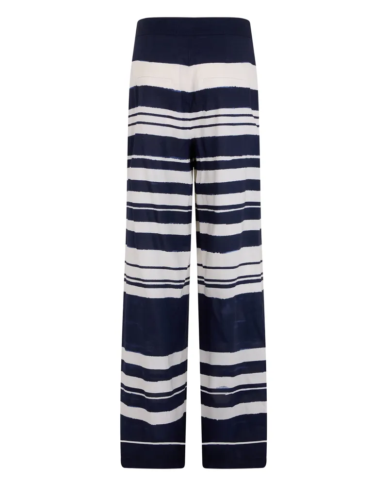 Veronica Beard Women's Wide-Leg Trousers Navy-Dove Viscose Navy/dove Navy