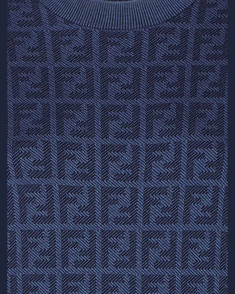 Fendi Women's Wool And Silk Jumper Navy Sweater Navy