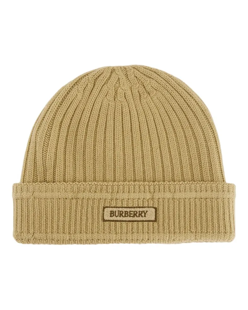 Burberry Unisex Haw Beanie -  Wool Beige Accessories Hats Beige