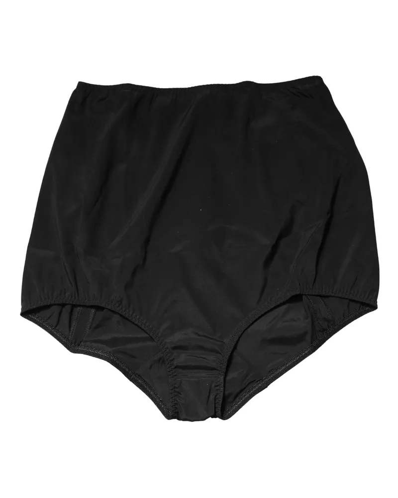 Dolce & Gabbana Women Black Silk Blend High Waist Girdle Panty Underwear Elastane Clothing Black