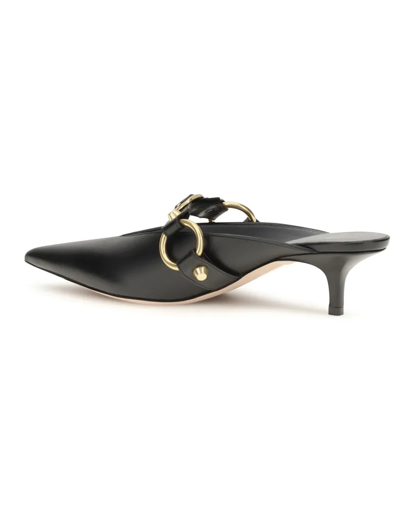 Balenciaga Women's Mules City Black-Gold Calf Leather Sandal Black/gold Black