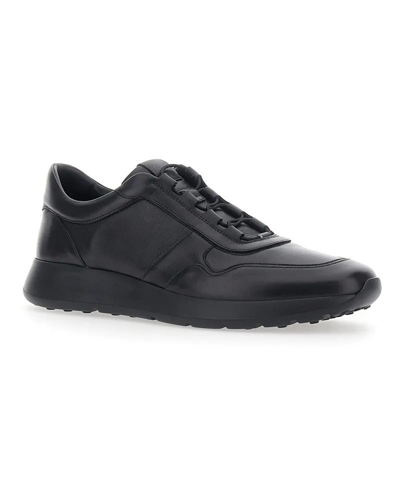 TOD'S Men's Low Top Sneakers Black Leather Sheep Trainers Black