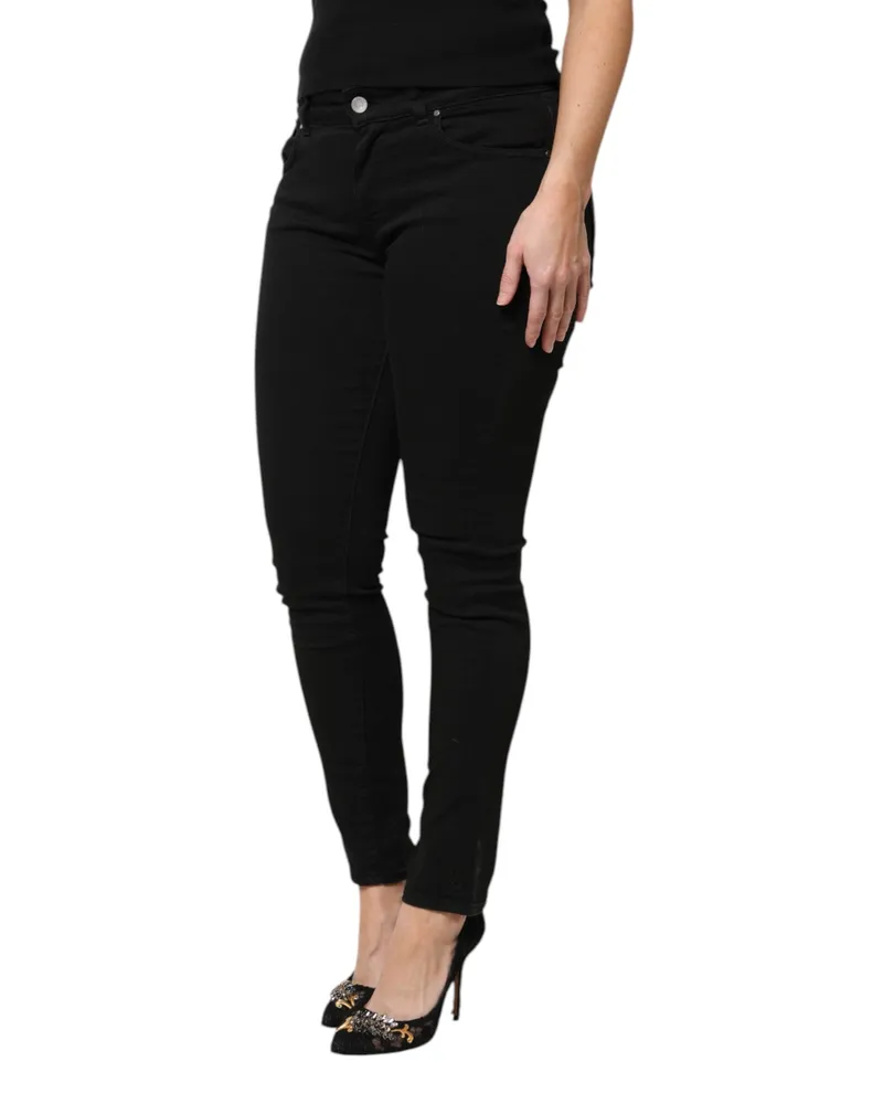 Dolce & Gabbana Mid-Waist Skinny Jeans — Black Black