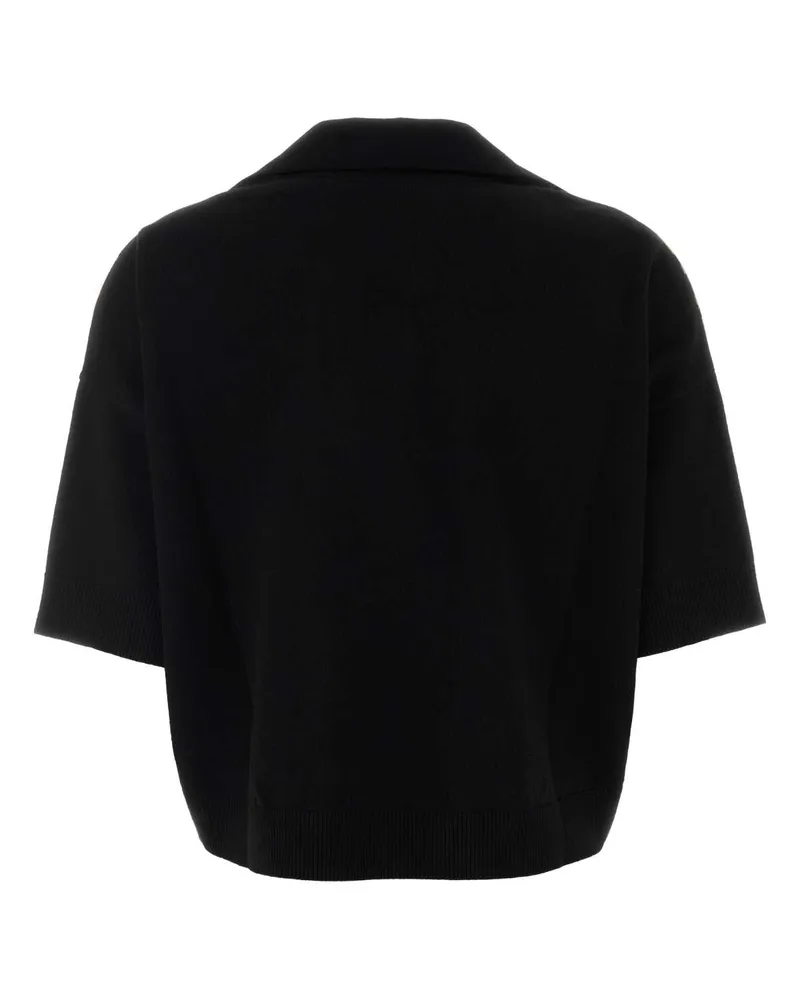 Etro Women's Black Wool Blend Polo Shirt N0000 Maglieria Sweater Black