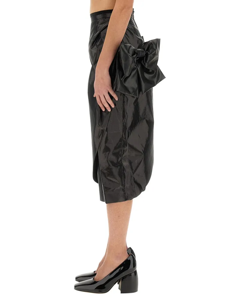 Maison Margiela Bow-Detail Polyester Skirt — Black Black