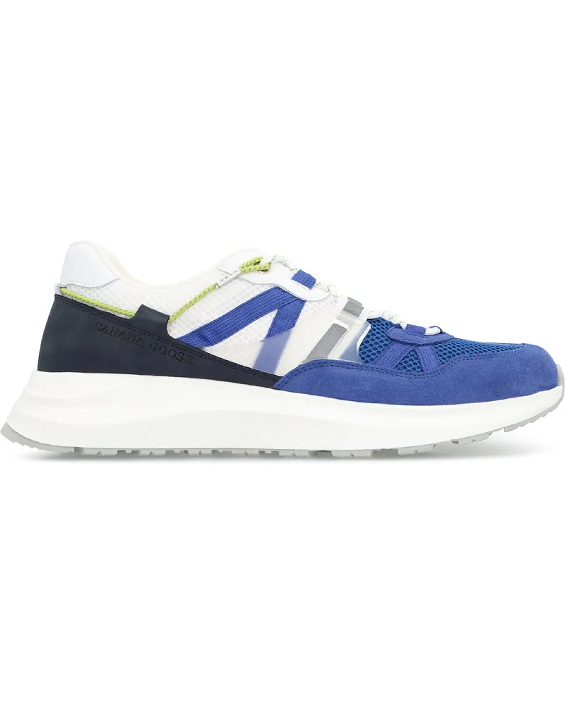 Canada Goose Men's Cascade Low-Top Sneakers Blue Leather Trainers Blue