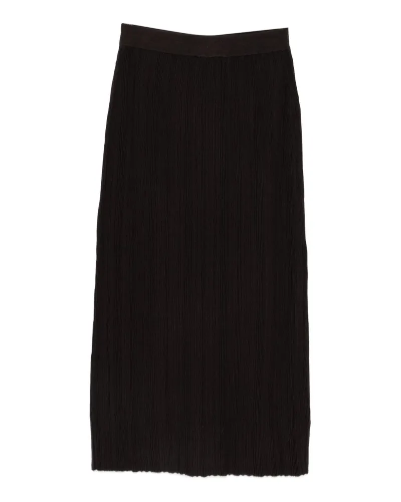 ALYSI Ribbed Wool Knit Skirt — Black Black