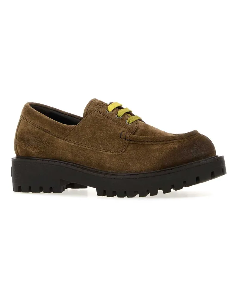 Prada Men's Brown Suede Loafers Sigaro Mocassini Brown